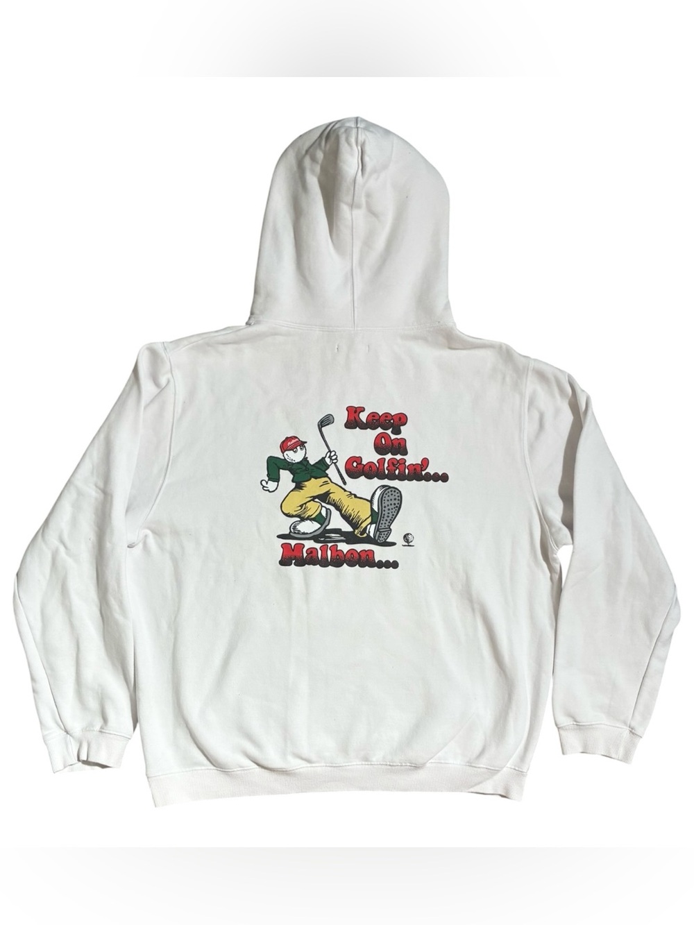 Malbon Golf Keep On Golfin Hoodie White
